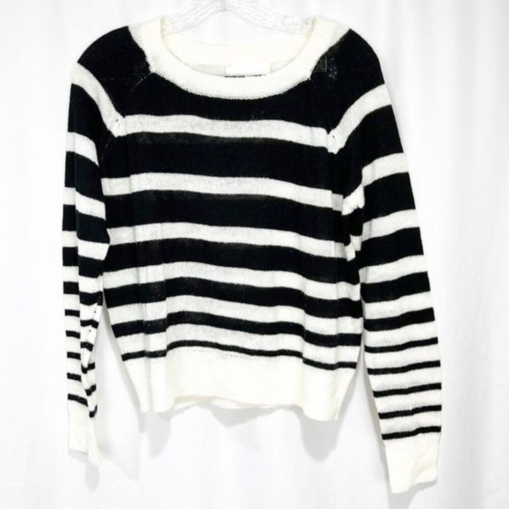 Lumiere Black and White Striped Sweater Small